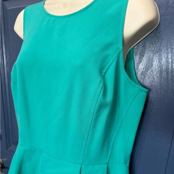 Loft Sleeveless Turquoise Peplum Sheath Dress Size 10 - Picture 3 of 5